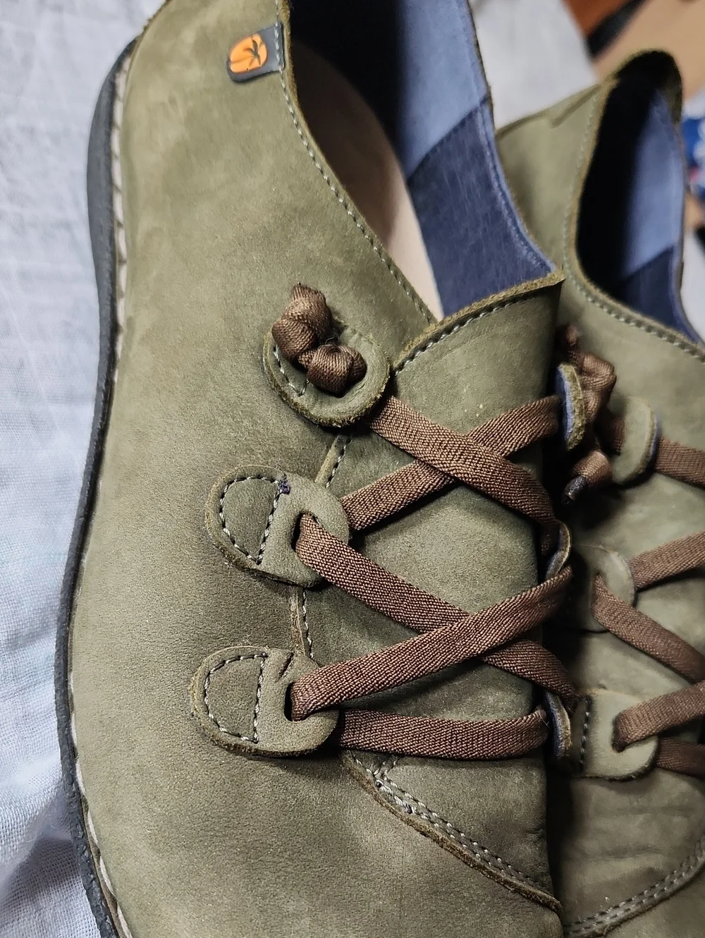 Jungla Elastic Loop Lacing Olive Green Suede Women's Shoes Size 40/9.5